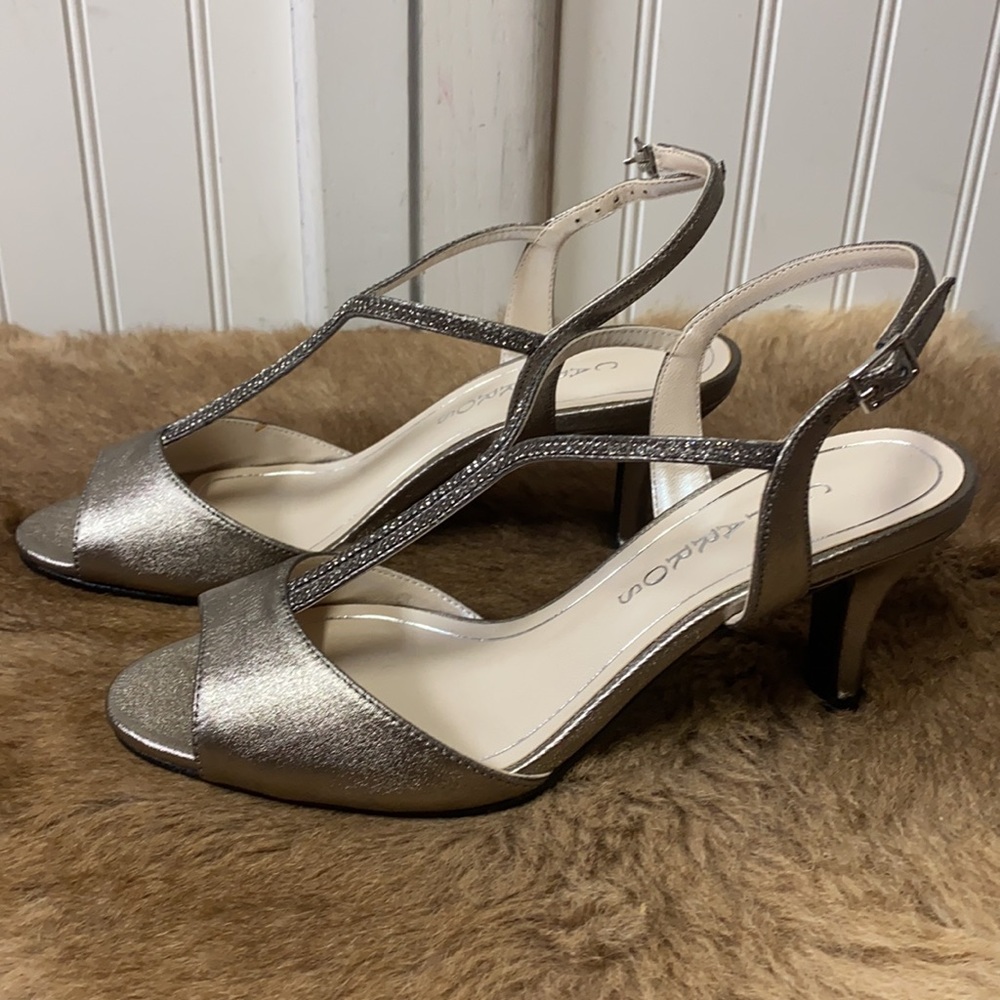 Caparros Rhinestone Bling Strap Heels Shoes 8 NWT Slingback Peep Toe - Picture 6 of 12